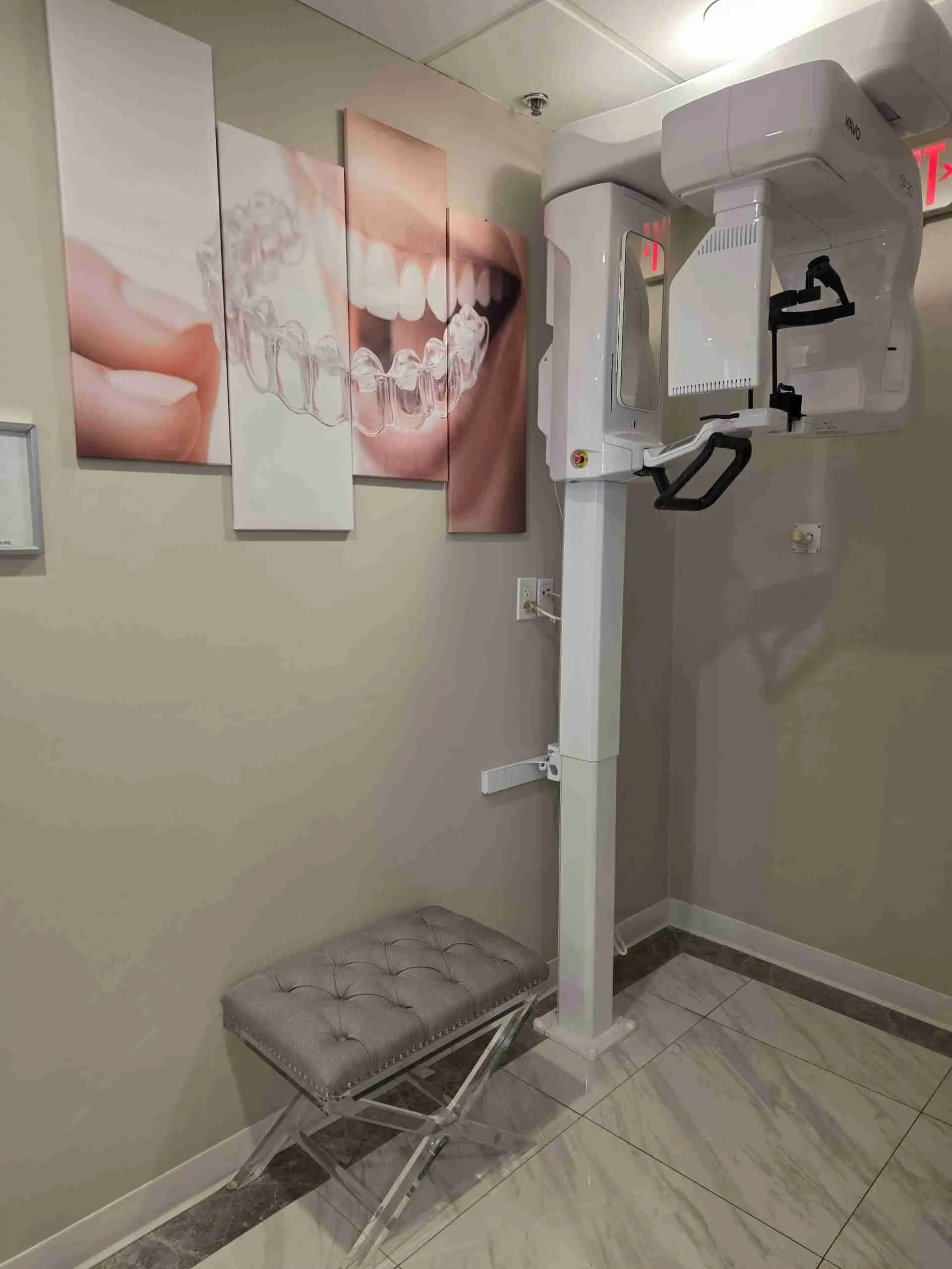 Cone beam CT scanner used to plan where each implant sits in the bone